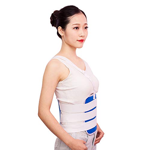 JMung Cinturón Elástico de Compresión Fractura de Costillas Rotas, Hombres Mujeres Distensión Muscular Intercostal, Acelera la Curación de Las Costillas Fisuradas,Azul,M