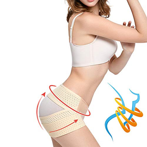 JMung Faja Cinturon Postparto Pélvico de Soporte para la Mujer y Maternidad - Transpirable Cinturón Sacro ilíac - Alivia el Dolor de Cadera, la Ciática, Lumbar Malestar,Skin(107cm)