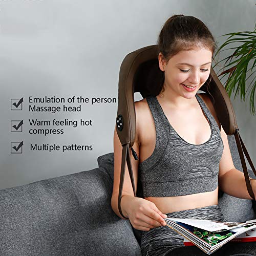 Jmung Masajeador De Espalda Y Cuello Donnerberg Calor Infrarrojo para Combater Y Aliviar Los Dolores Musculares,Brown