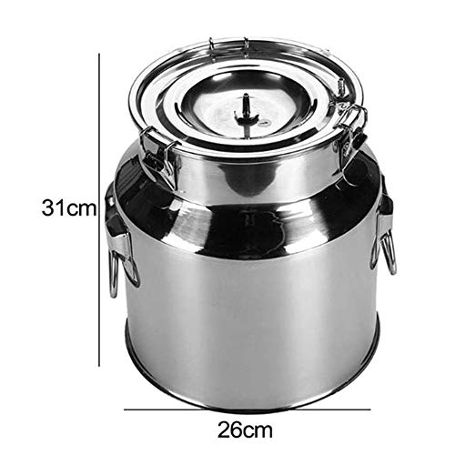 Jnzr 14L de ordeño automático, eléctrico portátil de Acero Inoxidable Barril Leche Impulso de Vaciado ovejas Cabra, Vaca de ordeño Kit con 2 Pezoneras y Cepillo de Limpieza,For Cow