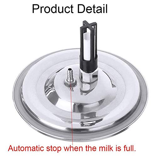 Jnzr 14L de ordeño automático, eléctrico portátil de Acero Inoxidable Barril Leche Impulso de Vaciado ovejas Cabra, Vaca de ordeño Kit con 2 Pezoneras y Cepillo de Limpieza,For Cow