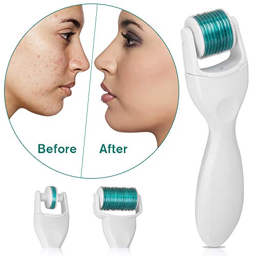 Johely Dermaroller, 0.5/1 / 1.5mm 3 en 1 Rodillo Micro Agujas Titanio para Cuidado, utilizadas en áreas estrechas del cuerpo y la cara, con anti-celulitis y estrías/Anti-Edad