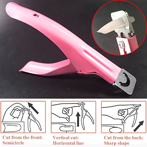 Joligel Cortatips Acero Inoxidable Corta Uñas Postizas Corta Tips Cortauñas Tijera de Uñas Guillotina Corta Uñas Falsas de una sola vez a la medida deseada, Herramientas de Manicura Profesionales