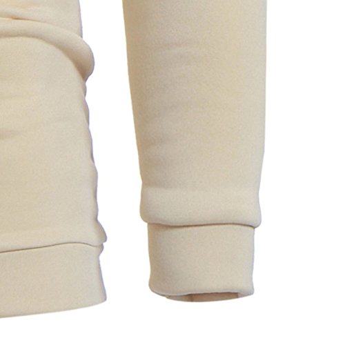 JOLIME Moda Sudadera con Capucha Asimétrico Rayas Hoodie Casual Deporte Outwear para Hombre Beige L