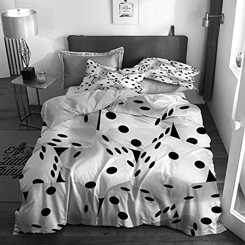 JOSENI Large Dados en Blanco y Negro 3D Microfibra Funda de Nórdico y Fundas de Almohada (Cama 150 x 200cm + Almohada 63X63cm)