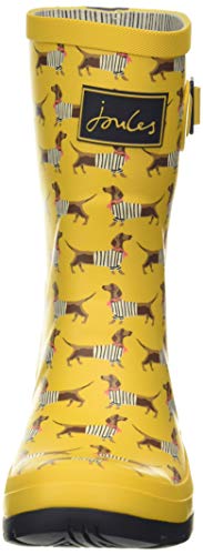 Joules Molly Welly, Botas de Lluvia para Mujer, Perro Salchicha Amarilla, 39 EU
