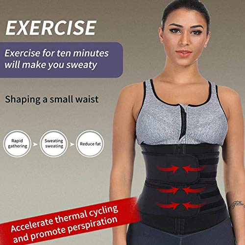 Joyce Hugh - Corsé deportivo de doble capa de compresión abdominal para pérdida de peso, para controlar la barriga, quemador de grasa, faja para gimnasio, entrenamiento, yoga, deporte Rosa/rojo Small