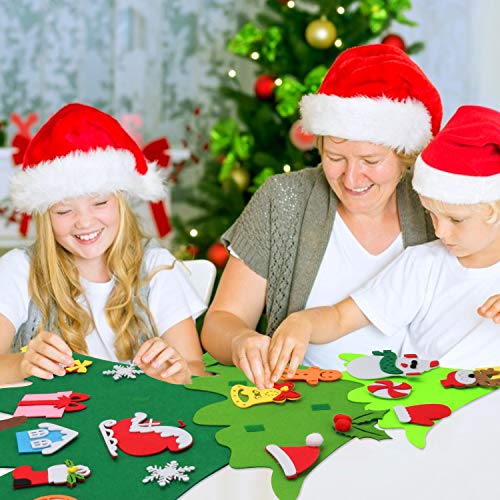 Joyibay Árbol de Navidad de Fieltro Árbol de Navidad de Bricolaje Artificial con Adornos Desmontables para niños Accesorios de decoración navideña