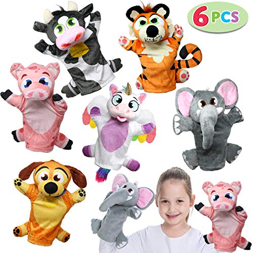 JOYIN 6PCS Títeres de Mano Marionetas de Mano Animal Juguete para Niños Juguetes de Fiesta Cumpleanos