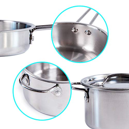 JOYIN Juguetes de Cocina Acero Inoxidable 22 Piezas Set Utensilios de Cocina Culinario Mini Cocina de Juguete Incluye Múltiples Accesorios para Niños