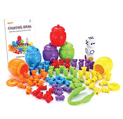 JOYIN Play-Act Infantil Juguetes Montessori 72pcs Osos Colores y 6 Latas de Abeja Juguetes Educativos