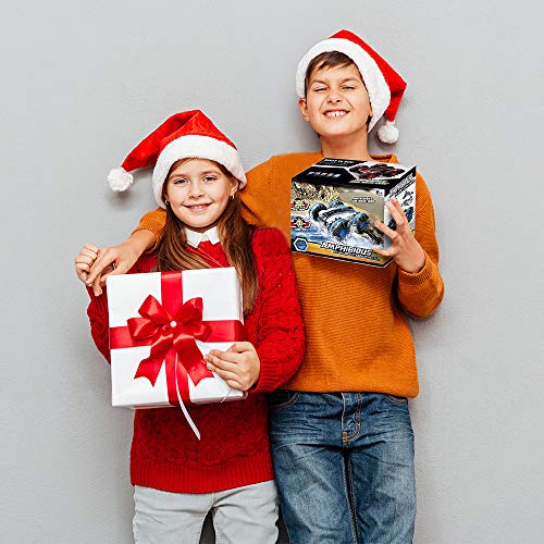Joyjam Coche teledirigido Anfibio, Stunt Car Impermeable Anfibios con 2 Lados de conducción en Agua y Tierra Coche radiocontrol Electric Juguetes para niños Rojo