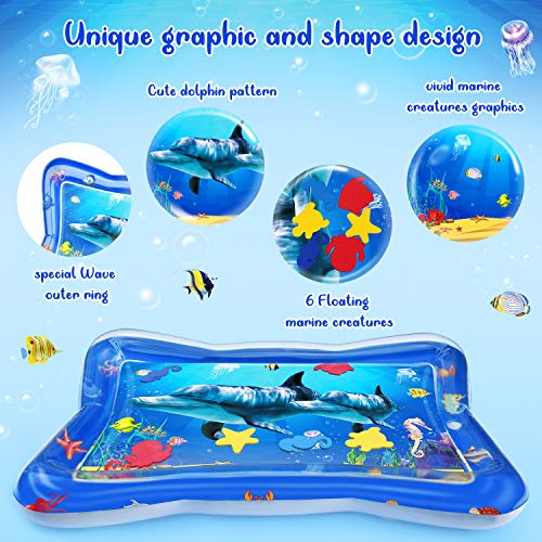 Joyjoz Alfombra de Agua para Bebé Alfombra Inflable Alfombra de Juegos para Bebé Juguete Sensorial Manta de Juegos Gimnasio para Bebés Colchoneta de Suelo para Niños y Recién Nacidos 3 Meses