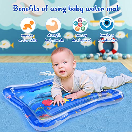 Joyjoz Alfombra de Agua para Bebé Alfombra Inflable Alfombra de Juegos para Bebé Juguete Sensorial Manta de Juegos Gimnasio para Bebés Colchoneta de Suelo para Niños y Recién Nacidos 3 Meses