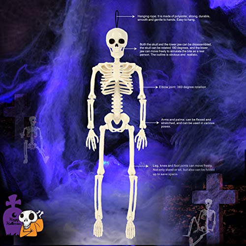 Joyjoz Decoración de Halloween,2 Piezas Esqueletos de Halloween, Accesorios de Halloween