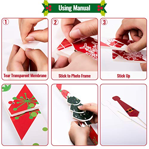 Joyjoz Navidad Photocall con marco de fotos, Selfie Photocall Juegos de Navidad para favores de fiesta, Decoraciones de telón de fondo de fotos Holiday Photo Booth Props Marco Instagram Photocall