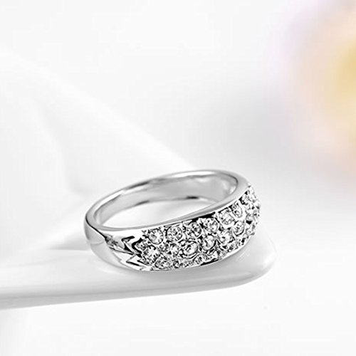 joyliveCY 2018 la Moda Mujer Elegante Platino Diamante Anillo Reino Unido tamaño Q