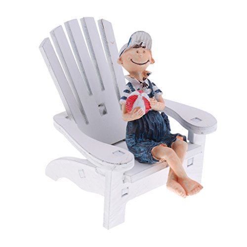 joyMerit Silla De Playa De Madera De Estilo Náutico, Modelo De Niña, Hogar, Arte Decorativo, Artículo Pintado A Mano - Chico