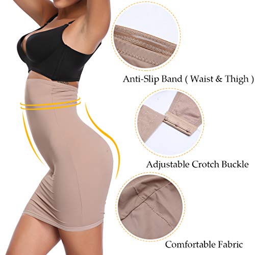 Joyshaper Faja Falda para Mujer, Shapewear de Cintura Alta para el Control de Barriga, Vestido Faja Moldeadora de Cintura para Adelgazar, Moldeador Corporal sin Costuras (Beige, XX-Large)
