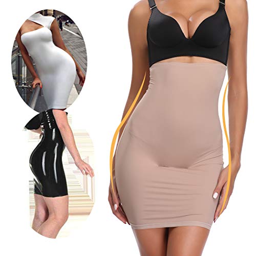 Joyshaper Faja Falda para Mujer, Shapewear de Cintura Alta para el Control de Barriga, Vestido Faja Moldeadora de Cintura para Adelgazar, Moldeador Corporal sin Costuras (Beige, XX-Large)