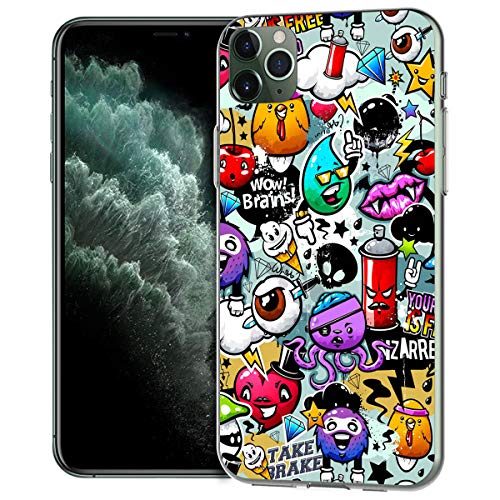 jrester Funda para iPhone 11 Pro, Animal 438 Transparente Silicona Smartphone Cascara Protectora para iPhone 11 Pro 5.8'' con Dos Pelicula Protectora Vidrio Templado