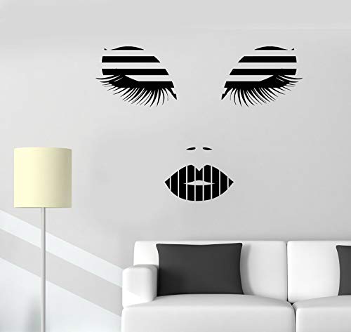 jtxqe Pared Salón De Belleza Tienda De Maquillaje Ojos y Pestañas Labios Pegatinas Moda Casera/Vinilo Decorativo Pegatina Calcomanías Utilizado para La Decoración del Dormio De La