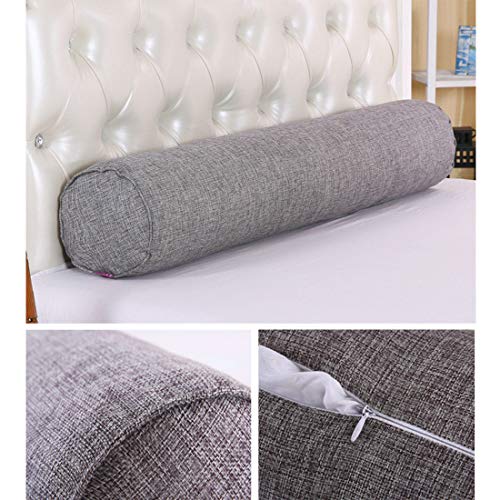 Jubang Almohada Cilíndrica Ergonómica Almohada Cervical Almohada de Cuello Espalda Lumbar Almohada Cojín para Sofa Cama Coche Dormir Gris S,40 * 15cm