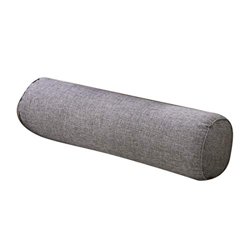 Jubang Almohada Cilíndrica Ergonómica Almohada Cervical Almohada de Cuello Espalda Lumbar Almohada Cojín para Sofa Cama Coche Dormir Gris S,40 * 15cm