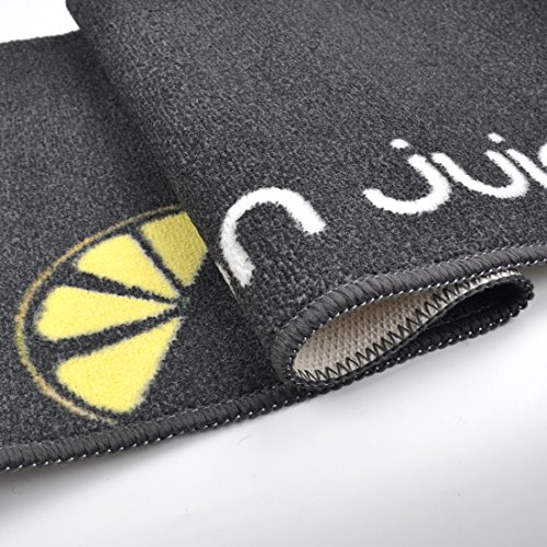 Jubang Juego de 2 Alfombras de Cocina Antideslizantes, Alfombrillas de Cocina de Poliéster Lavables Felpudos Cocina Dormitorio Baño Antifatiga Limón