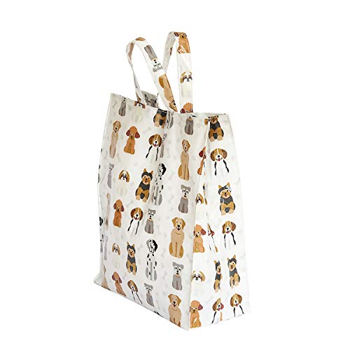 Juego de 2, a Juego Paño de Cocina y Bolsa de la Compra Reutilizable, Diseño de Perros, regalo para los Amantes de los Perro