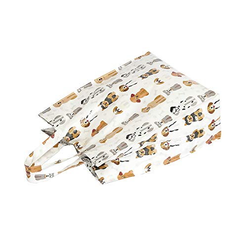 Juego de 2, a Juego Paño de Cocina y Bolsa de la Compra Reutilizable, Diseño de Perros, regalo para los Amantes de los Perro