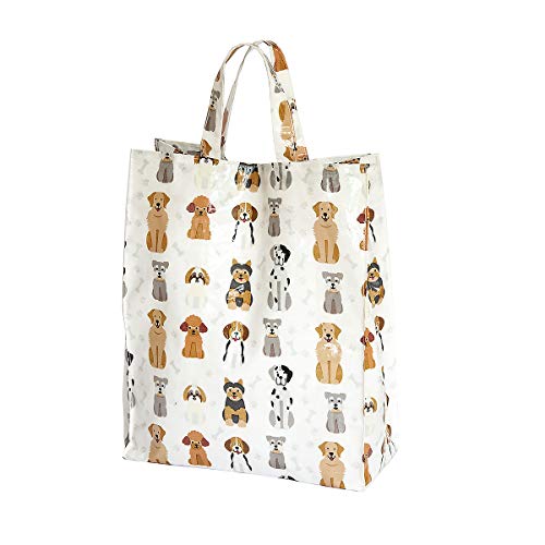 Juego de 2, a Juego Paño de Cocina y Bolsa de la Compra Reutilizable, Diseño de Perros, regalo para los Amantes de los Perro