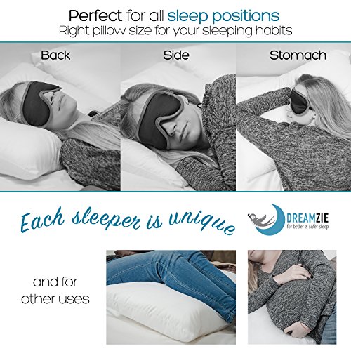 Juego de 2 Almohadas Ajustables (50 x 70 cm), Sin Productos Químicos (OEKO-TEX) con Bolsa de Almacenamiento y Cremallera - 2 x Almohada Cervical Adaptado - Todo Tipos de Dormilones - Garantía 3 Años