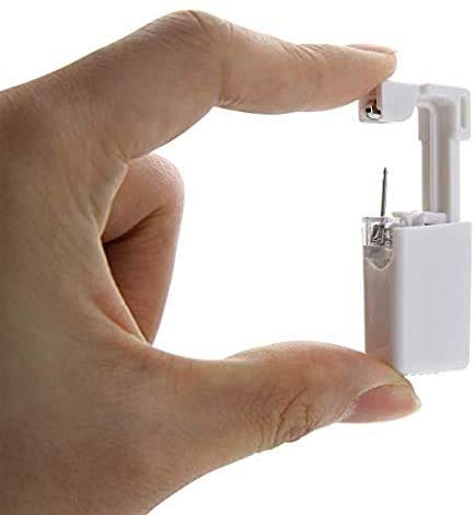 Juego de 2 pistola de perforación de oreja estéril desechable para la oreja Piercing Gun Kit de seguridad Ear Piercing Gun Tool (negro)