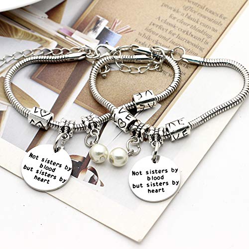 Juego de 2 pulseras para hermanas con diseño de serpiente no hermana por sangre pero hermana por corazón, para niñas y amigos, cumpleaños de Navidad (392)