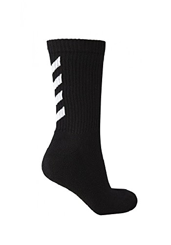 Juego de 3 calcetines Hummel en color personalizable, con soporte para la parte posterior del pie, calcetines deportivos para el ocio y el deporte, color Black (2001), tamaño 41-44