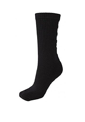 Juego de 3 calcetines Hummel en color personalizable, con soporte para la parte posterior del pie, calcetines deportivos para el ocio y el deporte, color Black (2001), tamaño 41-44