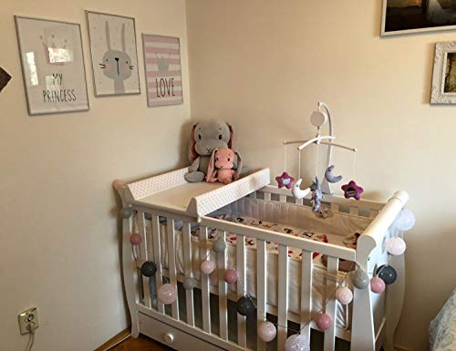 Juego de 3 Cuadros Infantiles Niña Pósteres Láminas Conejo My PRINCESS LOVE Impresiones sobre Lienzo Decoración Habitación Bebé pared Regalo Sin Marco NPTWC004-S