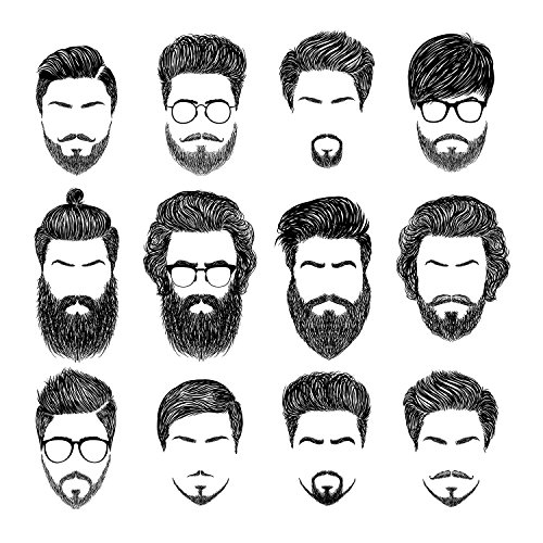 Juego de 4 Piezas de Tijeras de Barba, Tijeras de Aseo para Hombres y Peine de Barba Kit de Tijeras de Aseo de Barba con Bolsa de Almacenaje (Estilo 1)