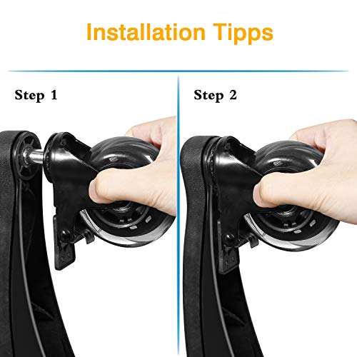 Juego de 5 ruedas para silla de oficina (11 x 22 mm, con freno), color negro