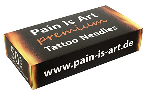 Juego de 50 agujas para tatuar Longtaper de Pain-is-art, tamaño 11, con punta suave Magnum, de 0,35 mm de longitud, esterilizadas