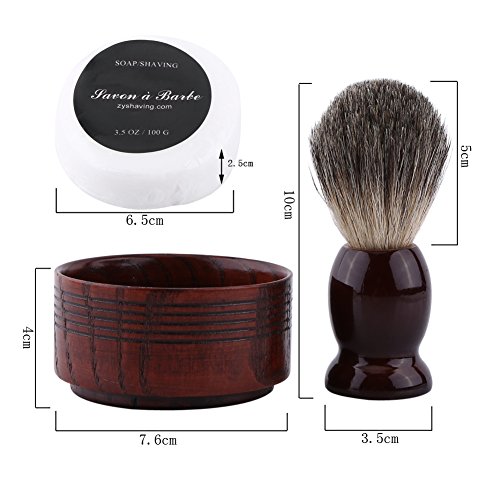 Juego de afeitado brocha para afeitado pelo + Cuenco para contenere el Jabón de afeitado vaschette Taza + Jabón hecho a mano