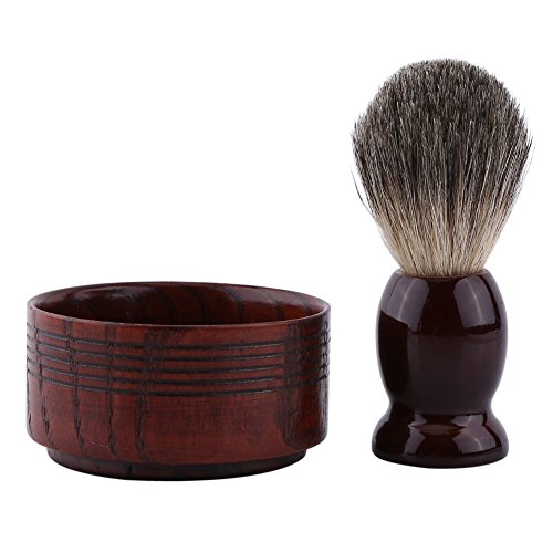 Juego de afeitado brocha para afeitado pelo + Cuenco para contenere el Jabón de afeitado vaschette Taza + Jabón hecho a mano