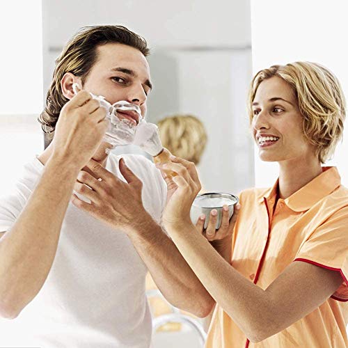Juego de brochas de afeitar para Barba, kit de afeitar 3 en 1 para hombres - brocha de afeitar para el cabello con mango de madera, tazón de jabón de acero inoxidable y soporte para afeitar