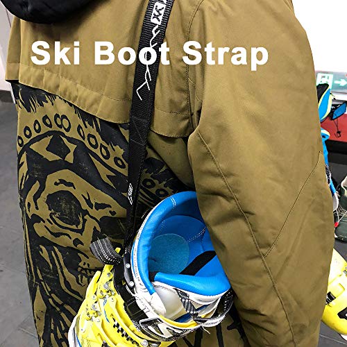 Juego de correas de esquí, correas ajustables y resistentes para el hombro de esquí con correa de botas