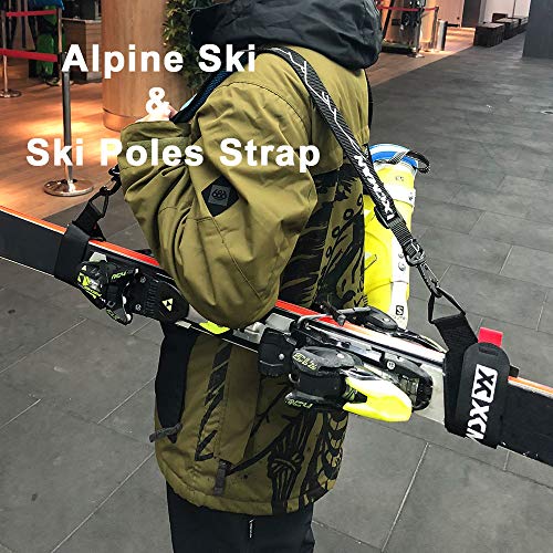 Juego de correas de esquí, correas ajustables y resistentes para el hombro de esquí con correa de botas