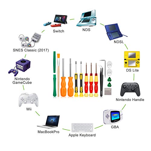 Juego de destornilladores para – Younik desarmador completo y professional triwing 17 en 1, juego de herramientas de reparación para Switch, 3DS, Wii, NES
