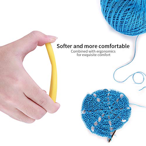 Juego de ganchillos de crochet 53 Pzs Ergonómicos Agujas de Ganchillo Incluyendo los ganchos de tejer, las tijeras,las agujas y más Perfecto Accesorios de Tejido y Estuche Ganchillo de Transporte