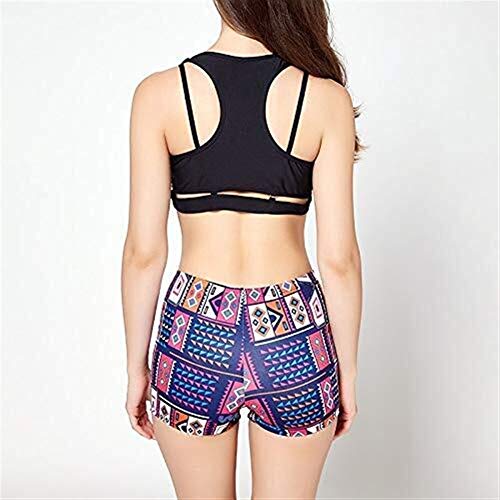 Juego de la manera Equipo de deporte Chaleco de Tankini de cintura alta Bikini de la nadada de las mujeres cosecha corta Top geométrica del remiendo del traje de baño femenino Ejercicio desgaste, mult