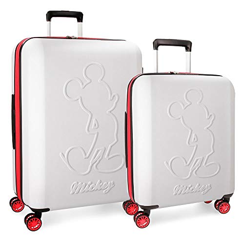 Juego de maletas Mickey Colored rígidas 55-68cm blanco